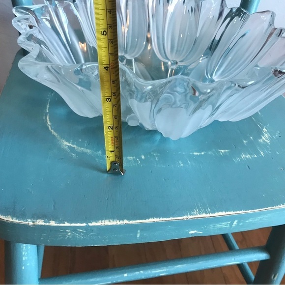 Mikasa TULIPS‎ SATIN 12" Frosted Crystal Hostess Bowl - Picture 7 of 13